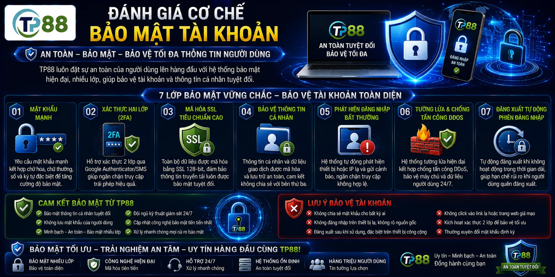 Đánh giá cơ chế bảo mật tài khoản