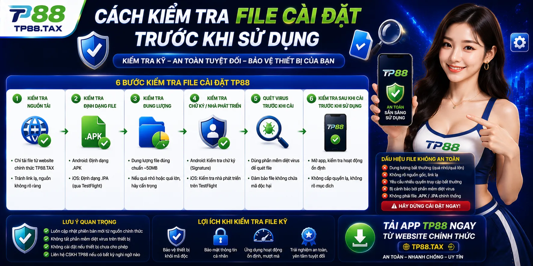 Cách kiểm tra file cài đặt trước khi sử dụng