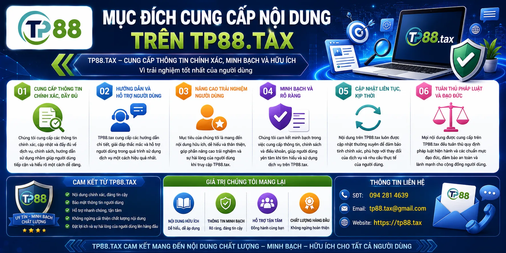 Mục đích cung cấp nội dung trên tp88.travel